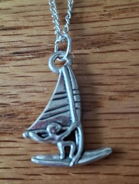 NWT Tibetan Silver Wind Surfer Pendant Necklace